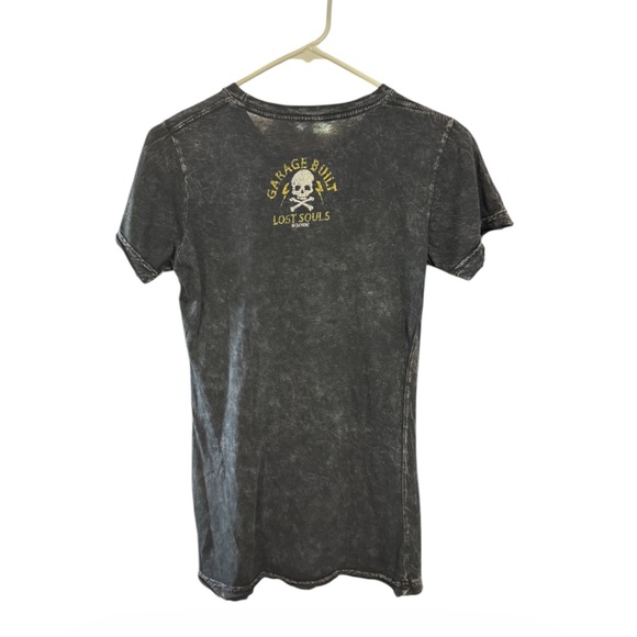 Affliction Women's Charcoal and Gold Graphic Stretchy Slim Fit - Size Medium - Picture 3 of 8